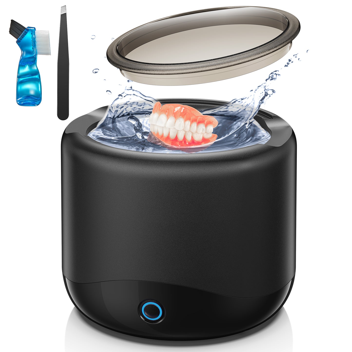 Ultrasonic Cleaner Retainer Cleaning Machine - RELEXNOW 45kHz Portable Ultra Sonic Dental Cleaner - Professional Cleaning Mouth Guard, Aligner, Denture, Toothbrush Head, Jewelry for Home or Travel